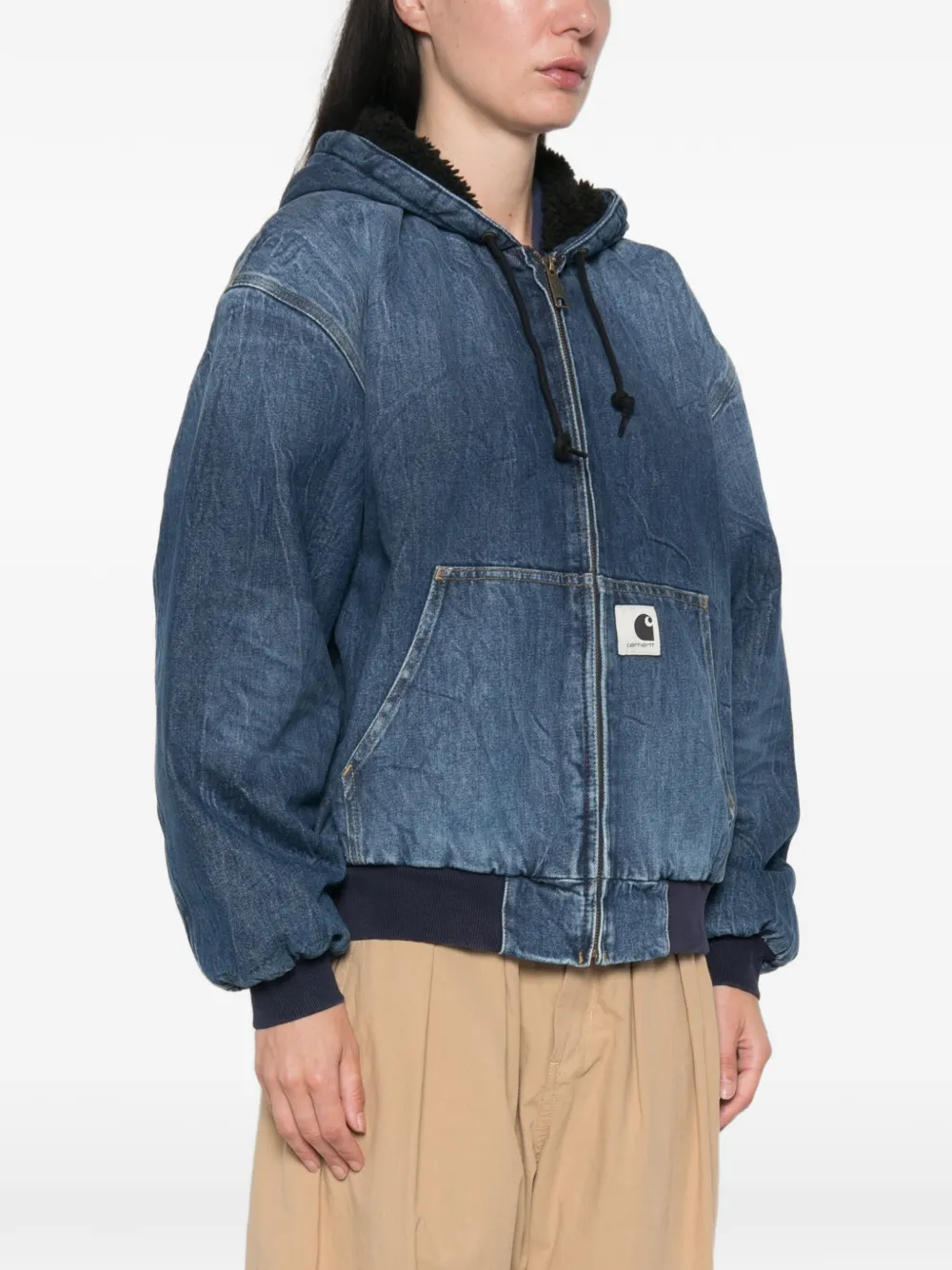 Carhartt WIP OG denim jack met capuchon en rits Blauw
