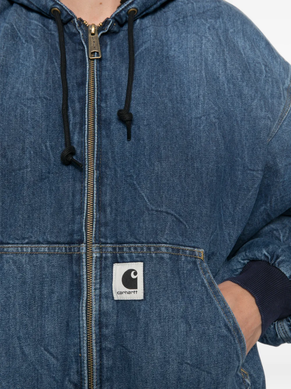 Carhartt WIP OG denim jack met capuchon en rits Blauw