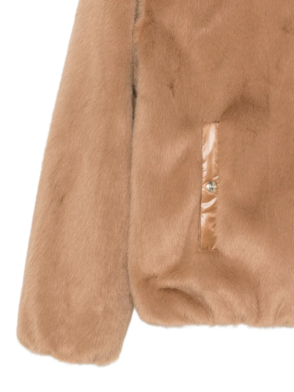 Herno Kids Hoodie met imitatiebont Beige