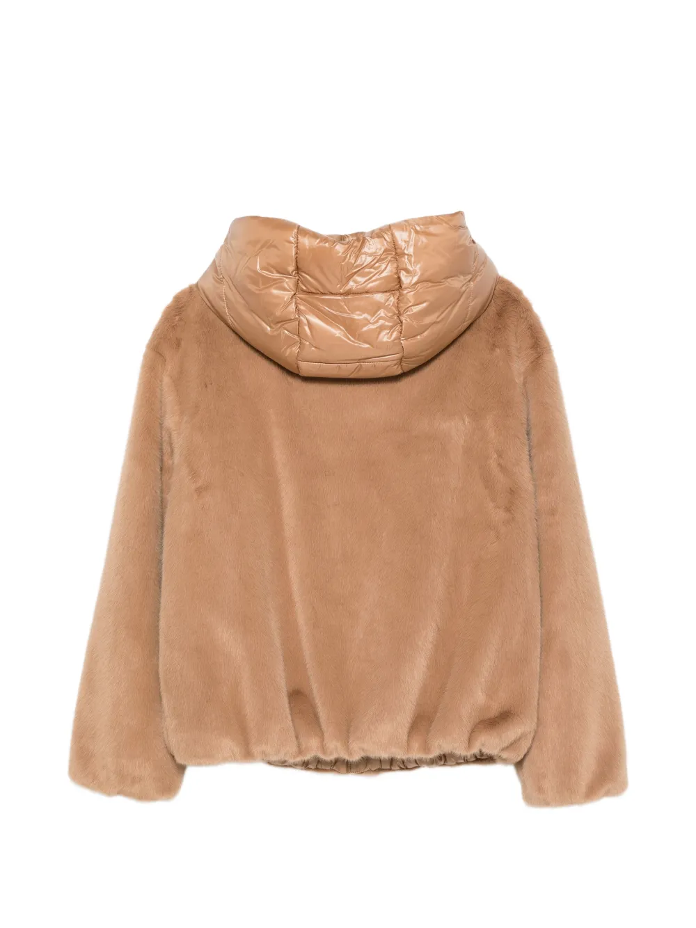 Herno Kids Hoodie met imitatiebont Beige