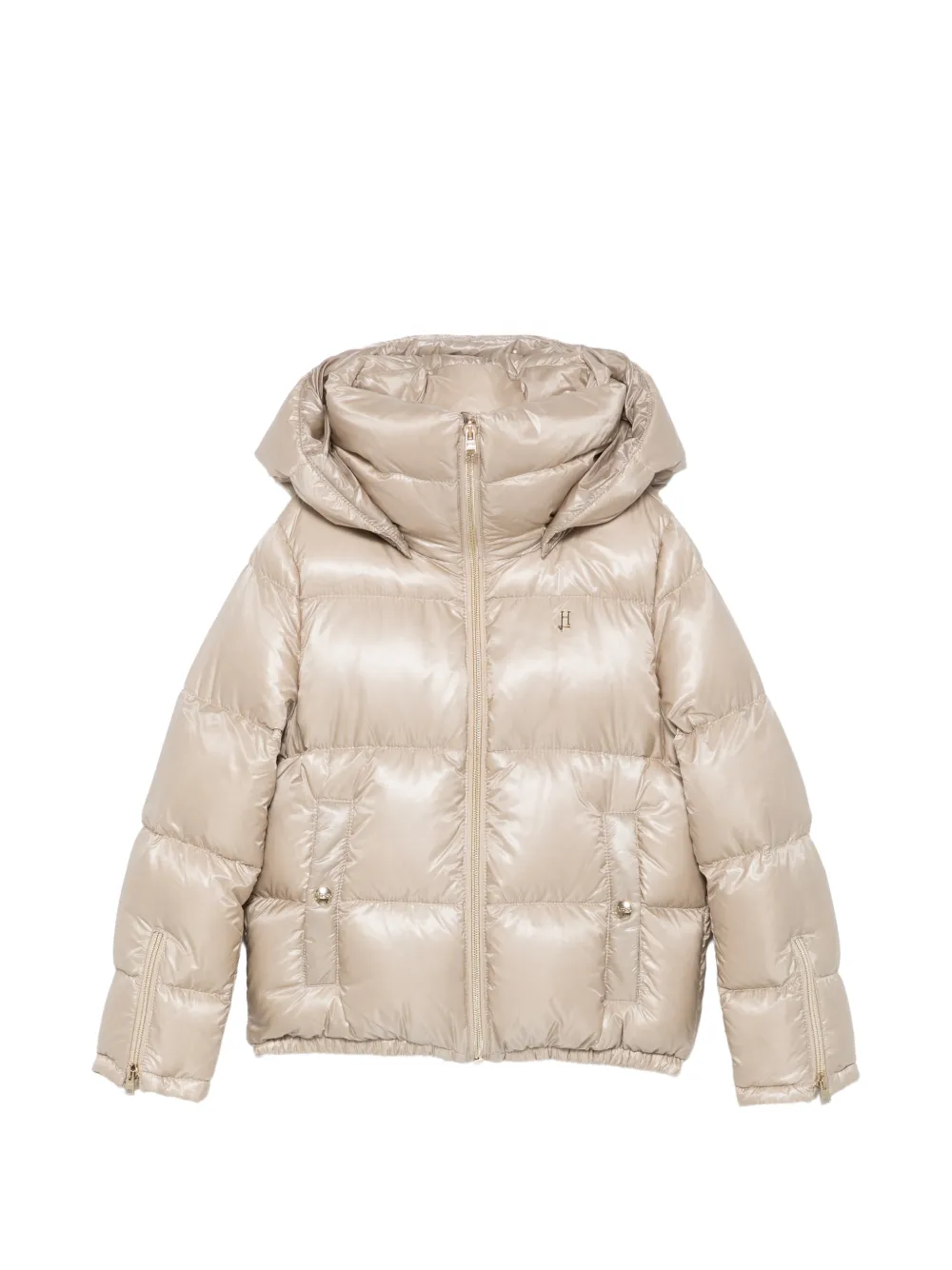 Herno Kids quilted hooded jacket Beige