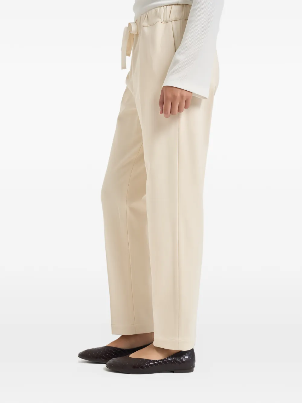 Semicouture drawstring-waist tapered trousers Beige