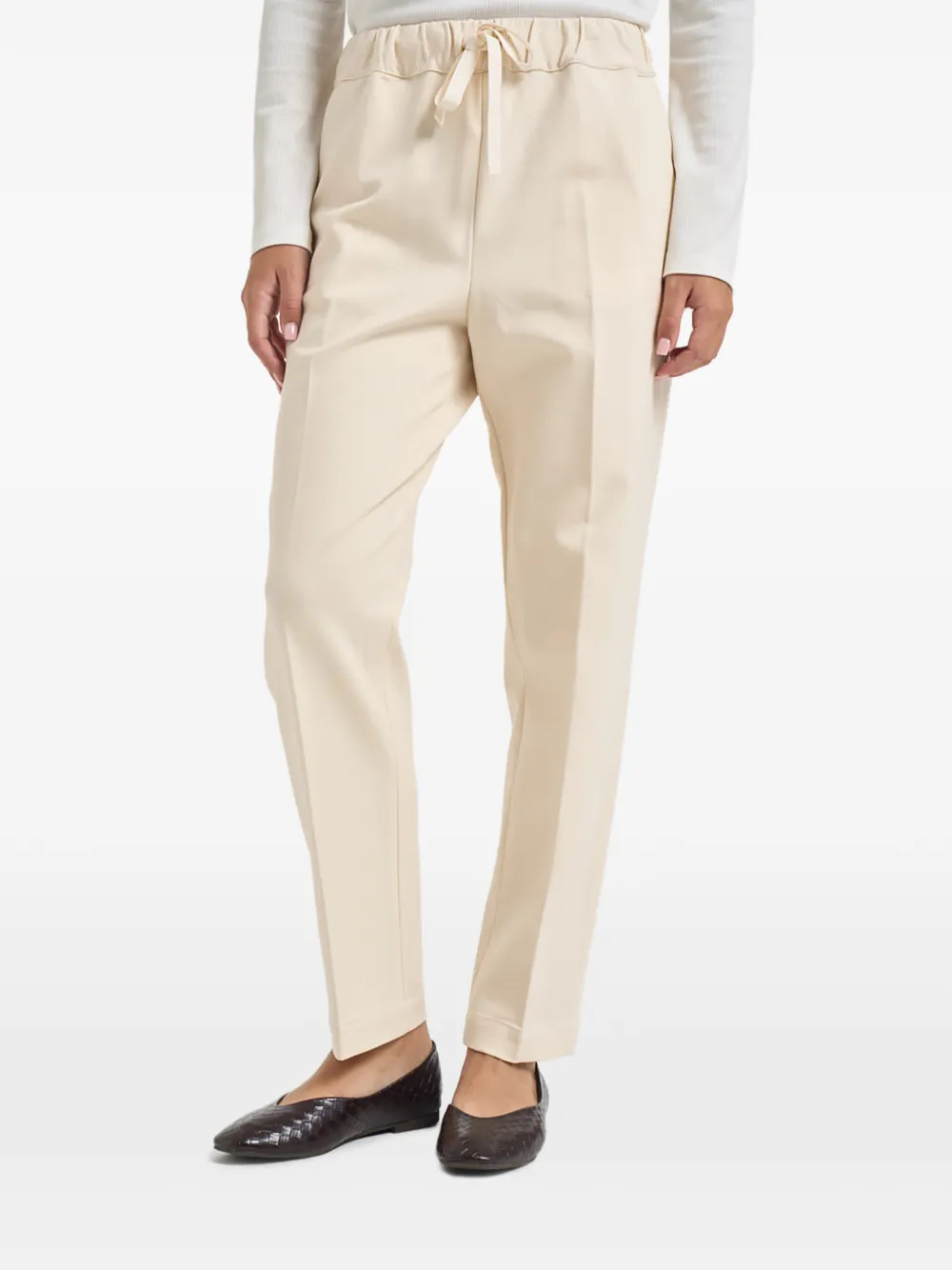 Semicouture drawstring-waist tapered trousers Beige