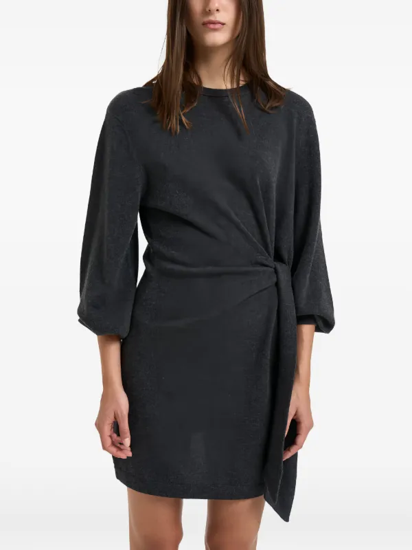 Lisa Yang Side-tie Knitted Dress in Grey