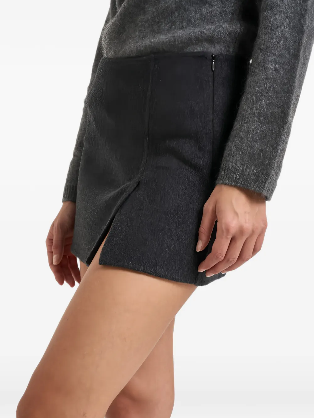 P.A.R.O.S.H. Midi-rok met split Grijs