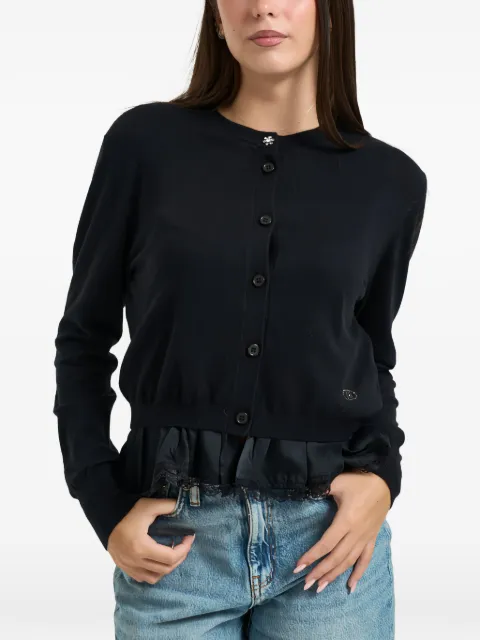 LIU JO lace-trim ruffled cardigan