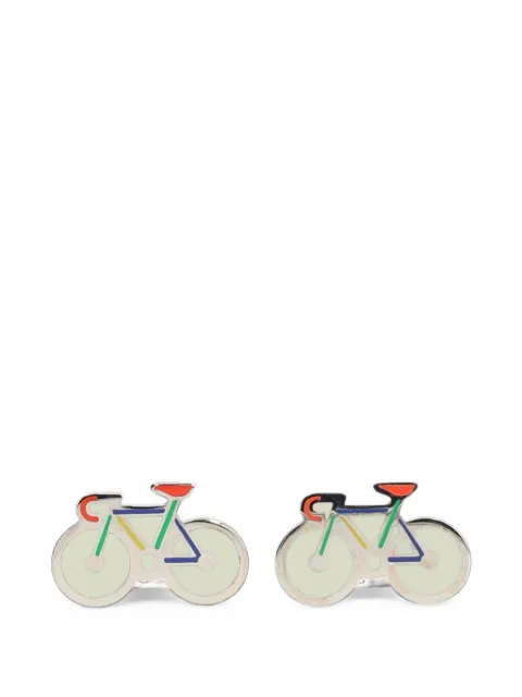 Paul Smith bicycle-motif enamel-plated cufflinks
