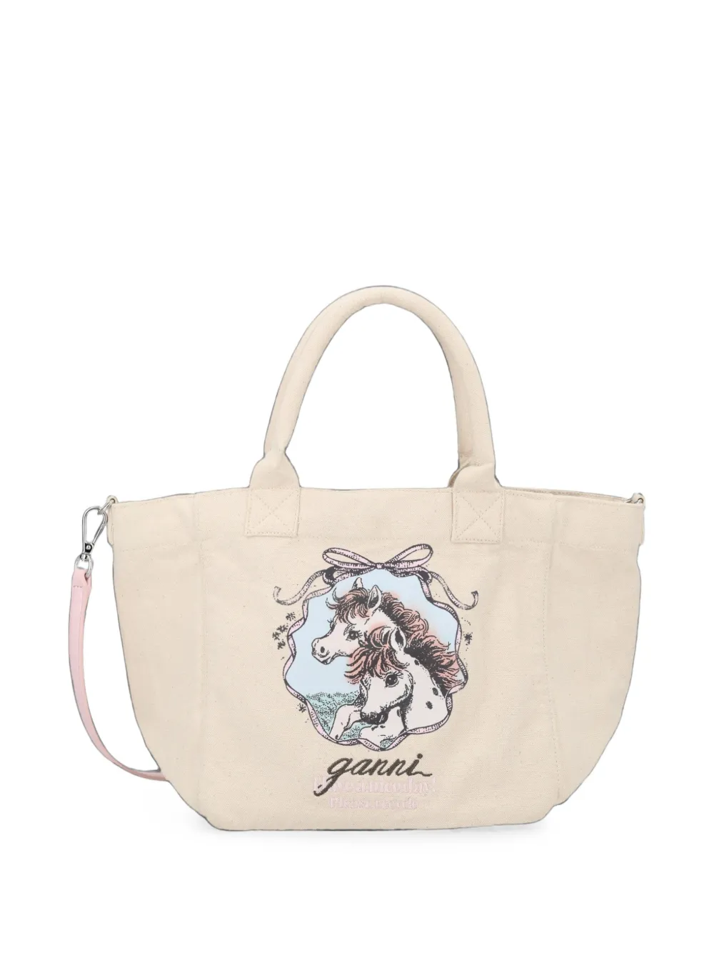 GANNI Easy Pony shopper Beige