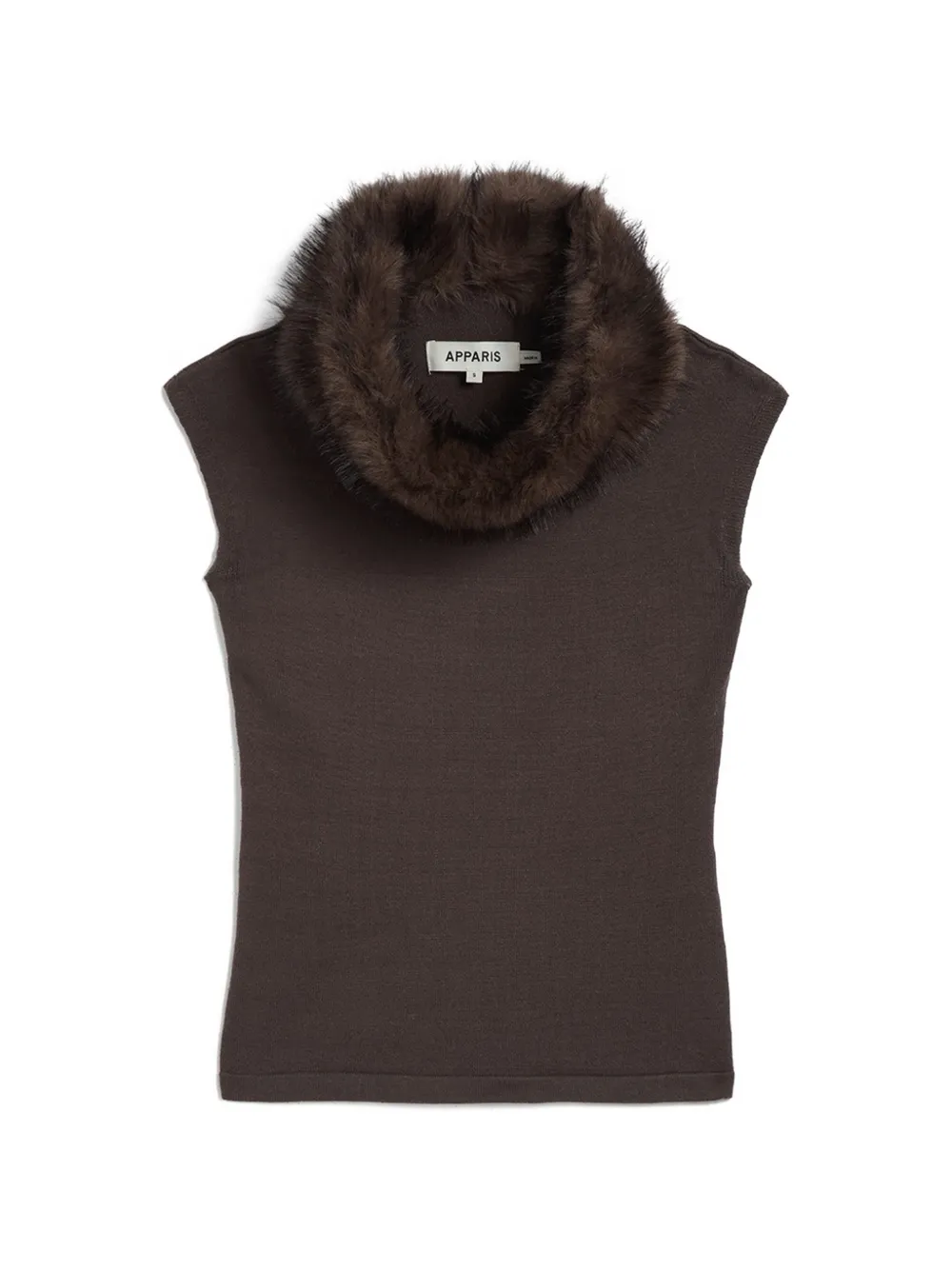Apparis Vail faux-fur trim sleeveless top - Marron