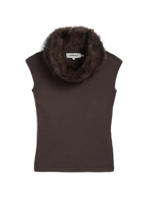 Apparis Vail faux-fur trim sleeveless top