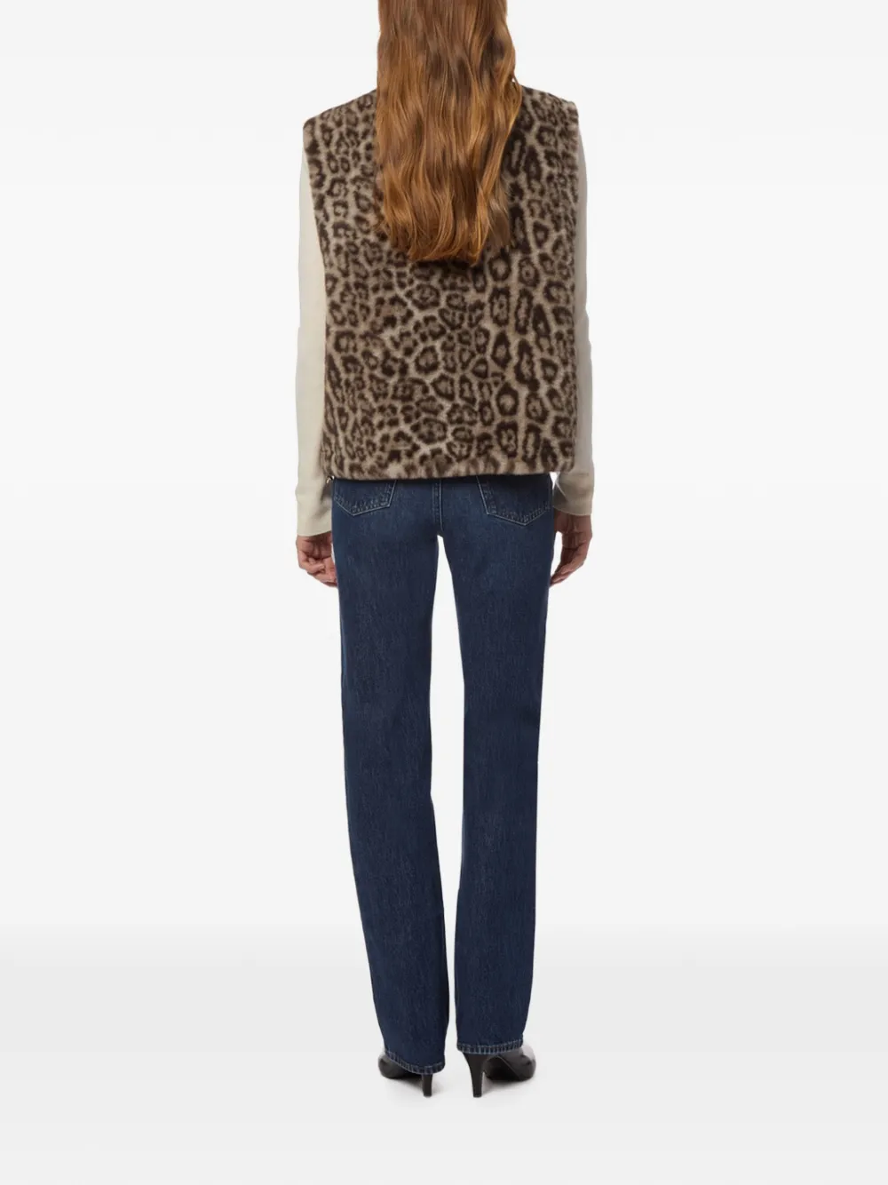 Apparis Lyle gilet van imitatiebont met luipaard-print Beige