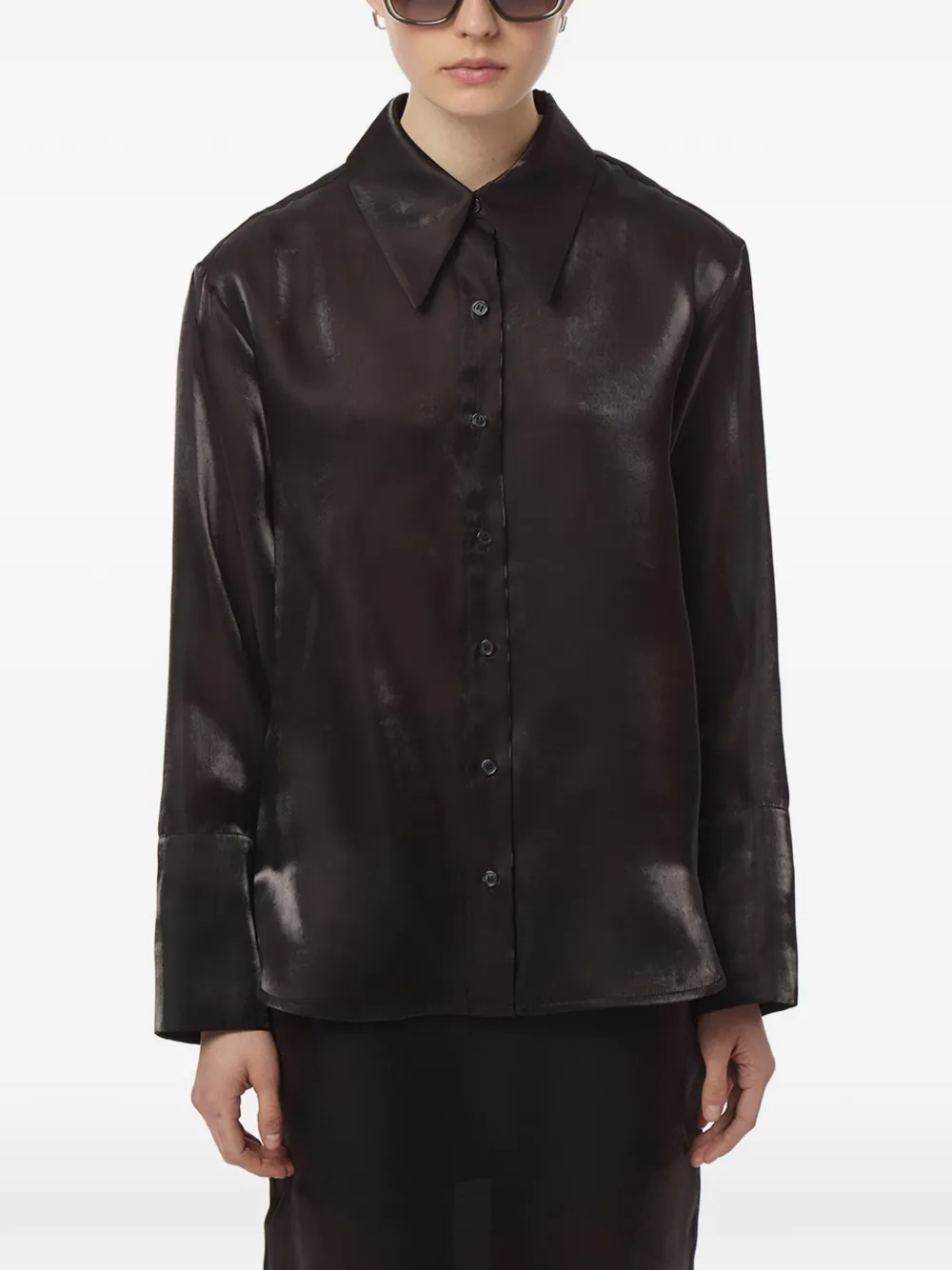 Apparis Tyra organza blouse Zwart