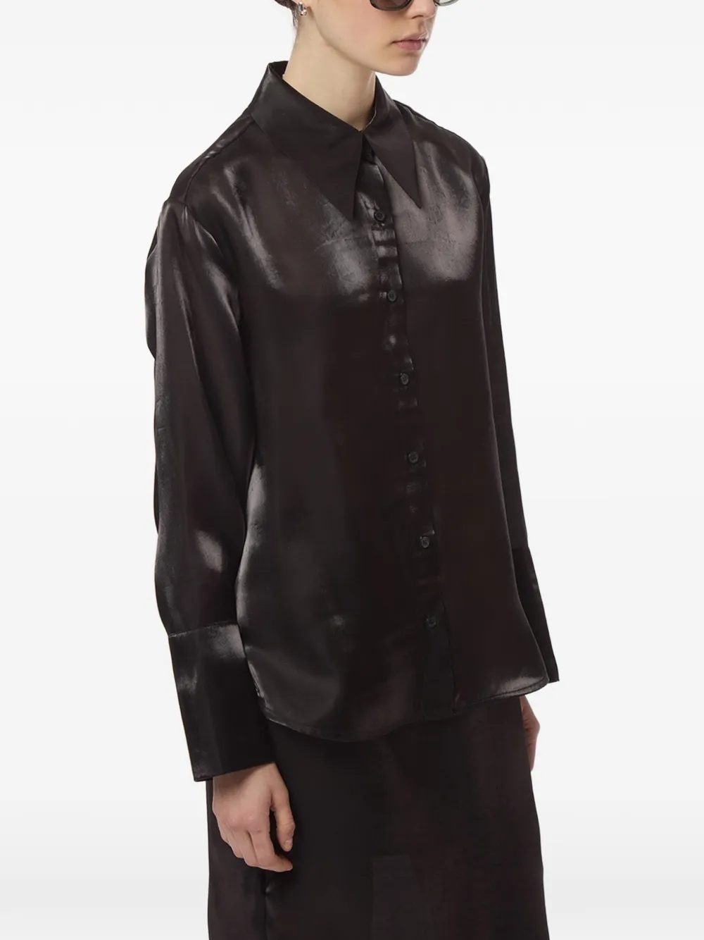 Apparis Tyra organza blouse Zwart