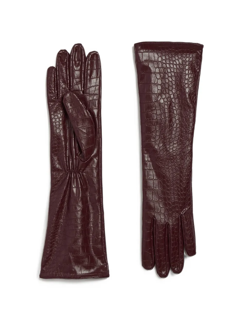 Apparis Gwen croc-effect gloves | Red | Image 1
