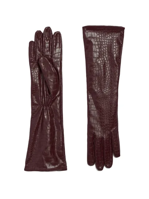 Apparis Gwen croc-effect gloves