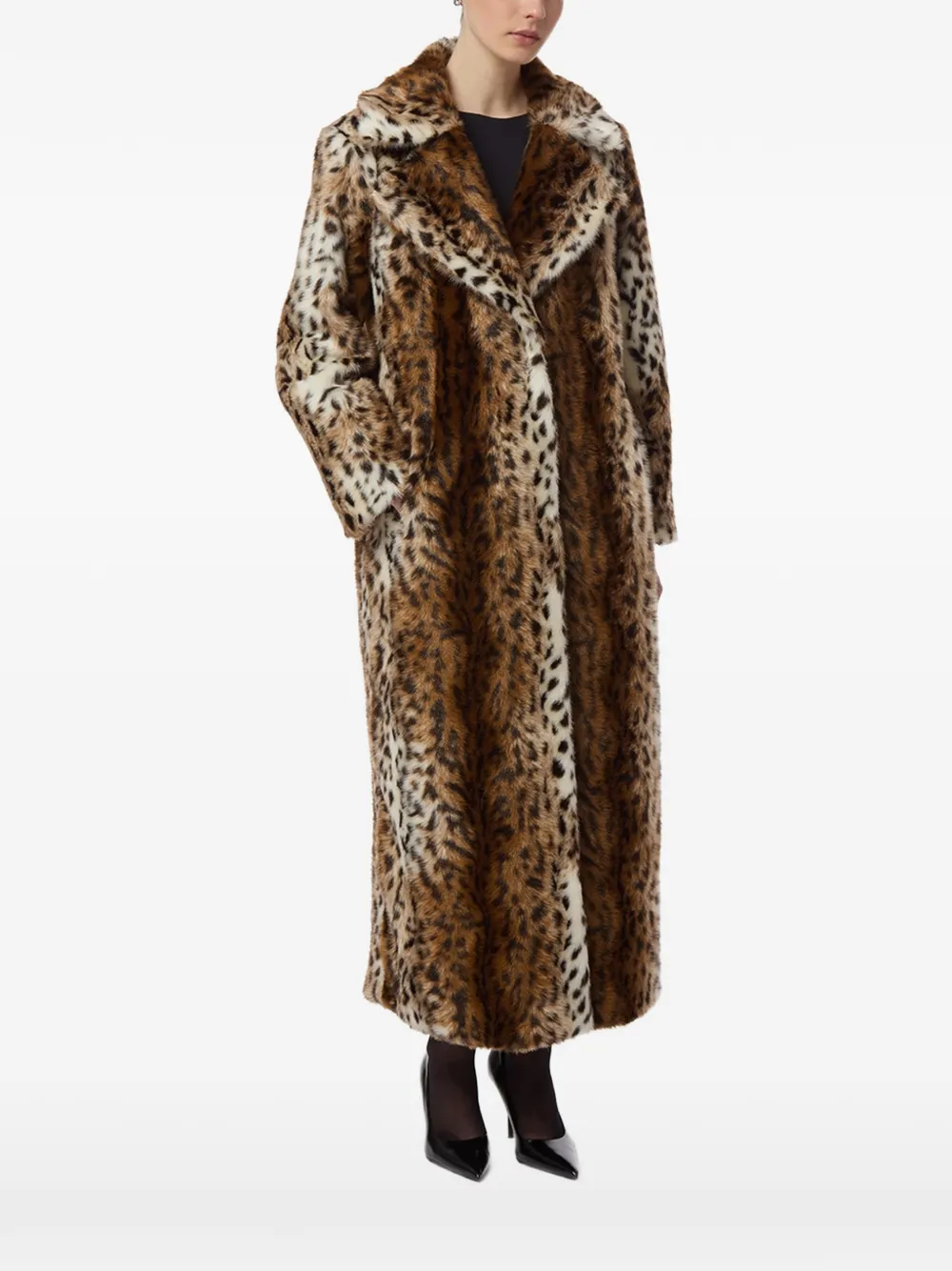 Apparis Gabrielle lange jas met luipaard-print Bruin