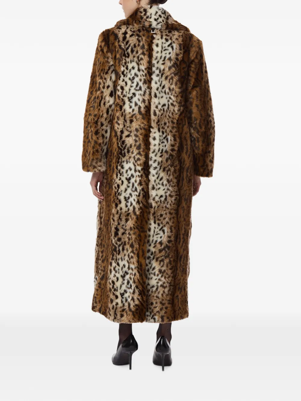 Apparis Gabrielle lange jas met luipaard-print Bruin