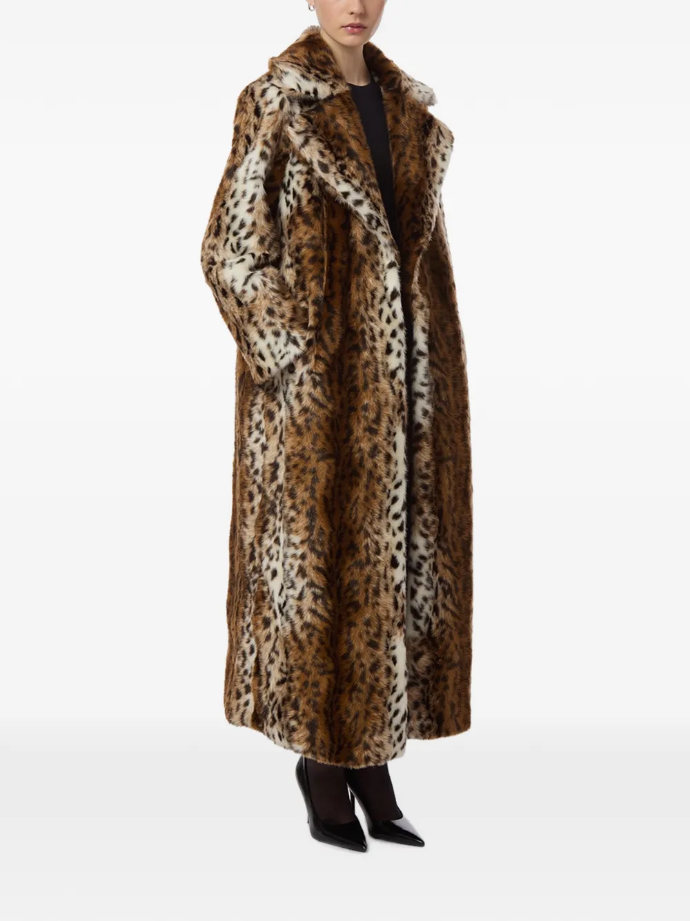 Apparis Gabrielle lange jas met luipaard-print Bruin