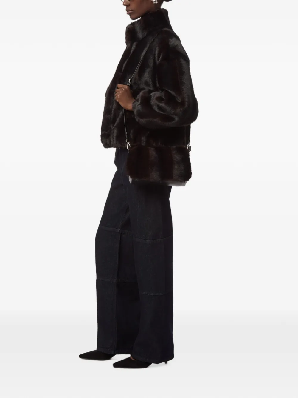 Apparis Amelia faux-fur crossbody bag Zwart