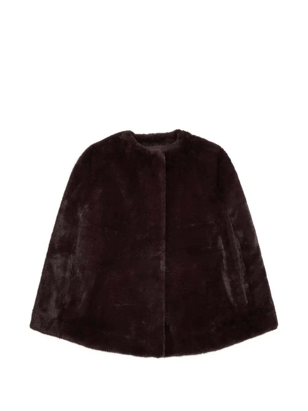 Apparis Sloane faux-fur cape - Rouge Apparis Sloane faux-fur cape - Rouge
