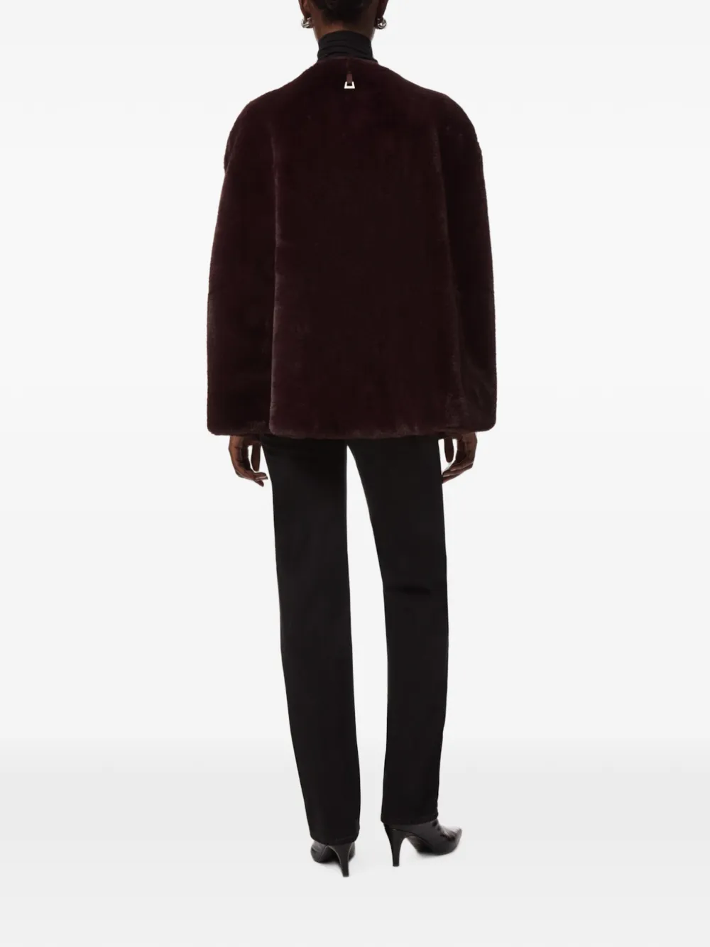 Apparis Sloane cape van imitatiebont Rood