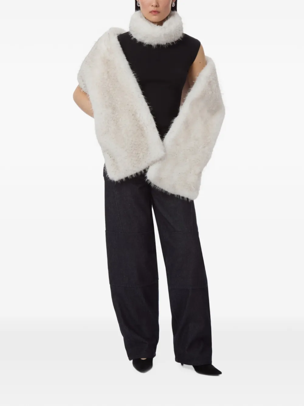 Apparis Dame Tipped faux-fur shawl - Toni neutri