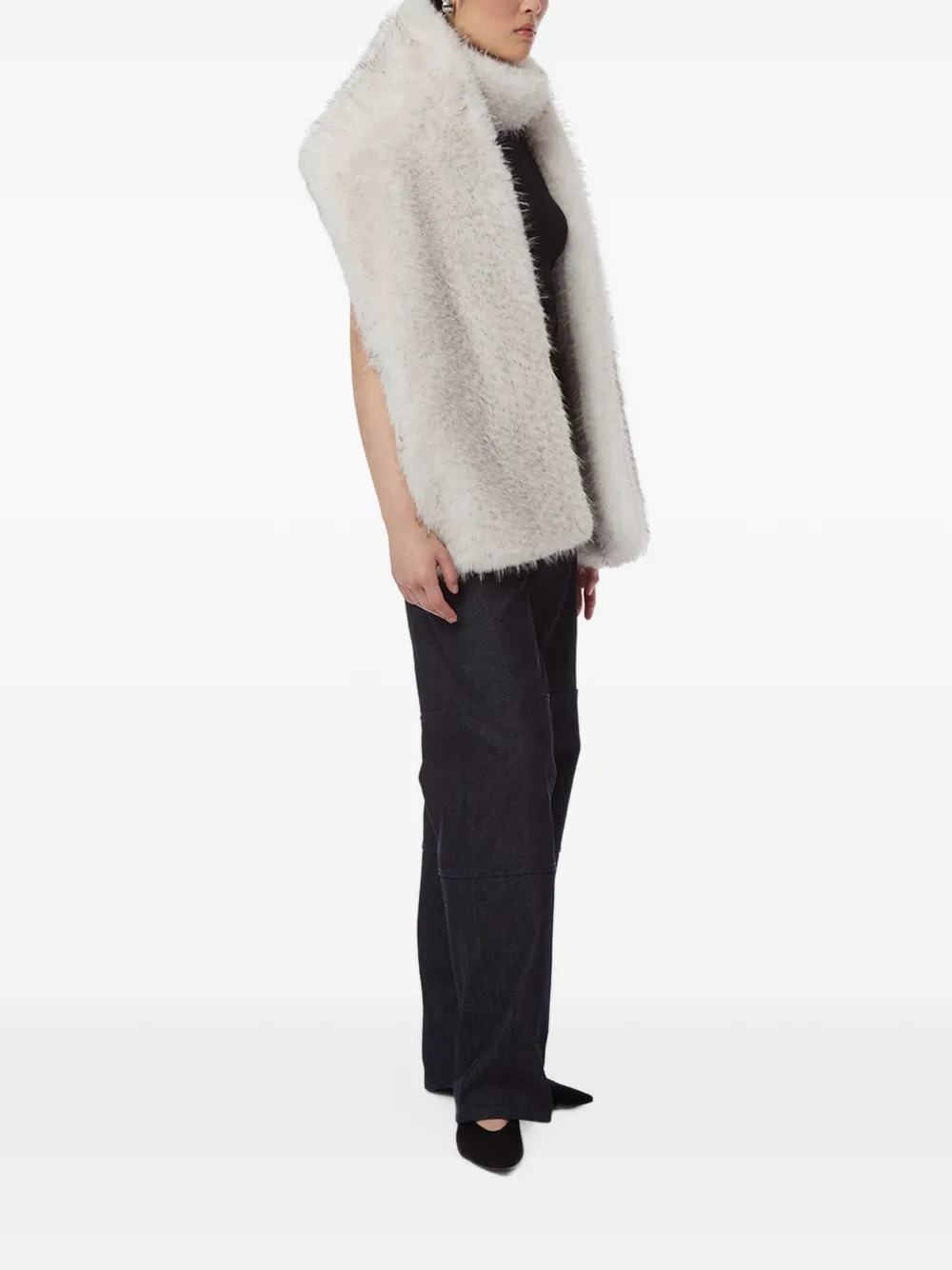 Apparis Dame Tipped sjaal van imitatiebont Beige