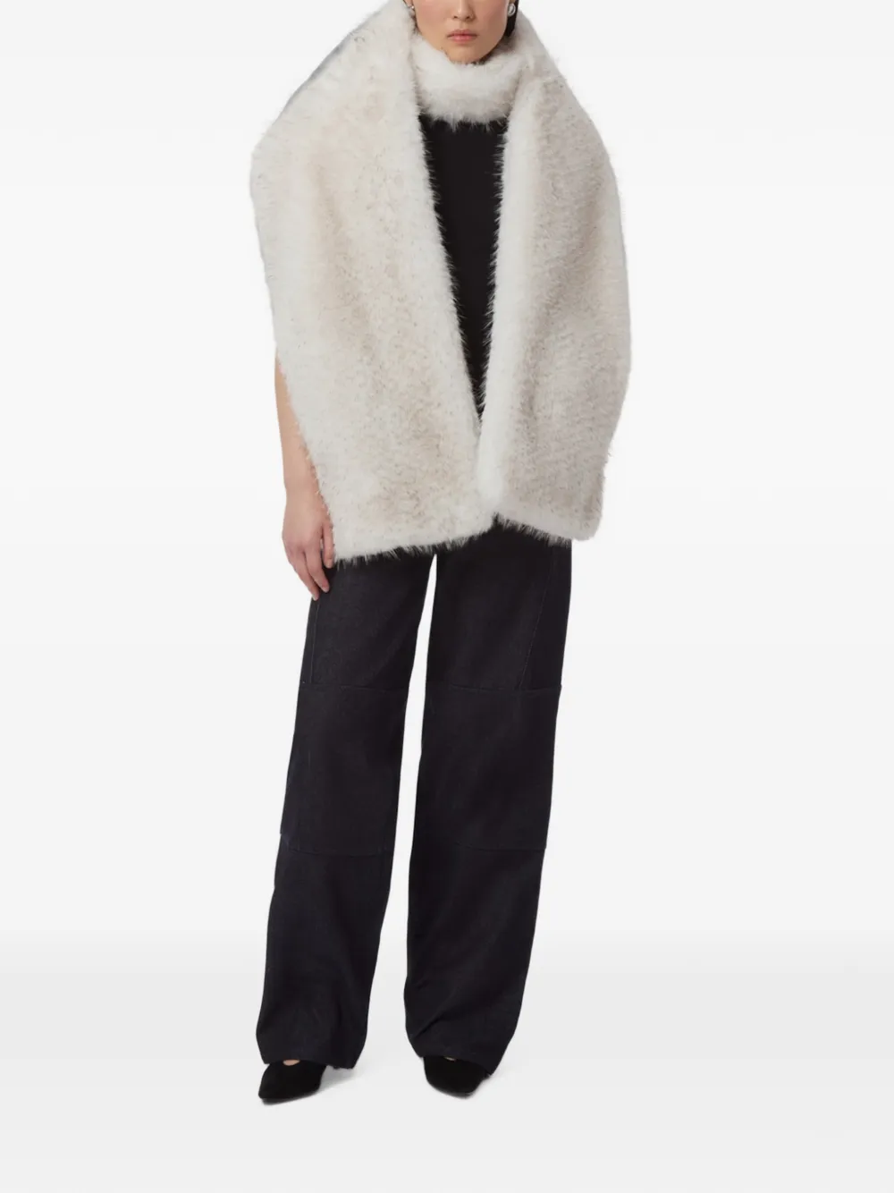 Apparis Dame Tipped sjaal van imitatiebont Beige