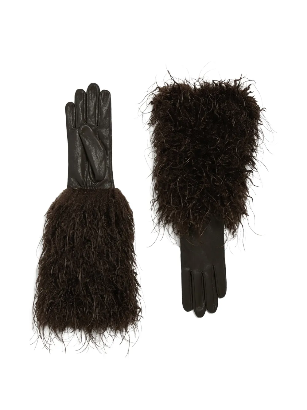 Apparis Robi handschoenen van Mongools imitatiebont Bruin