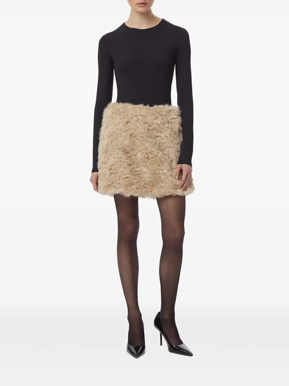 Apparis Pia Sherpa mini-rok Beige