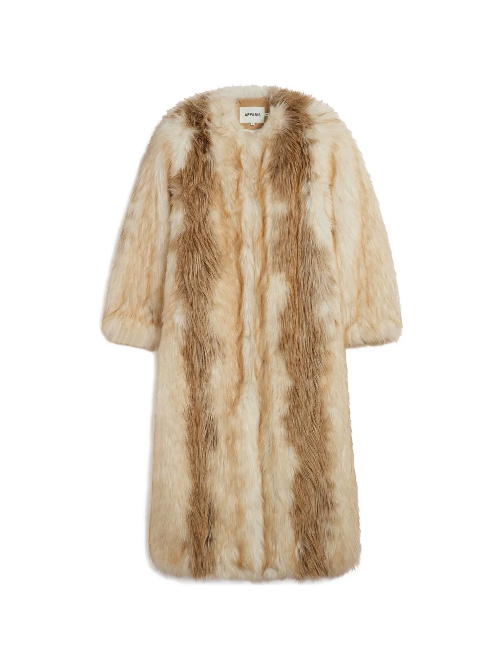 Apparis Solange faux-fur maxi coat - Tons neutres Apparis Solange faux-fur maxi coat - Tons neutres