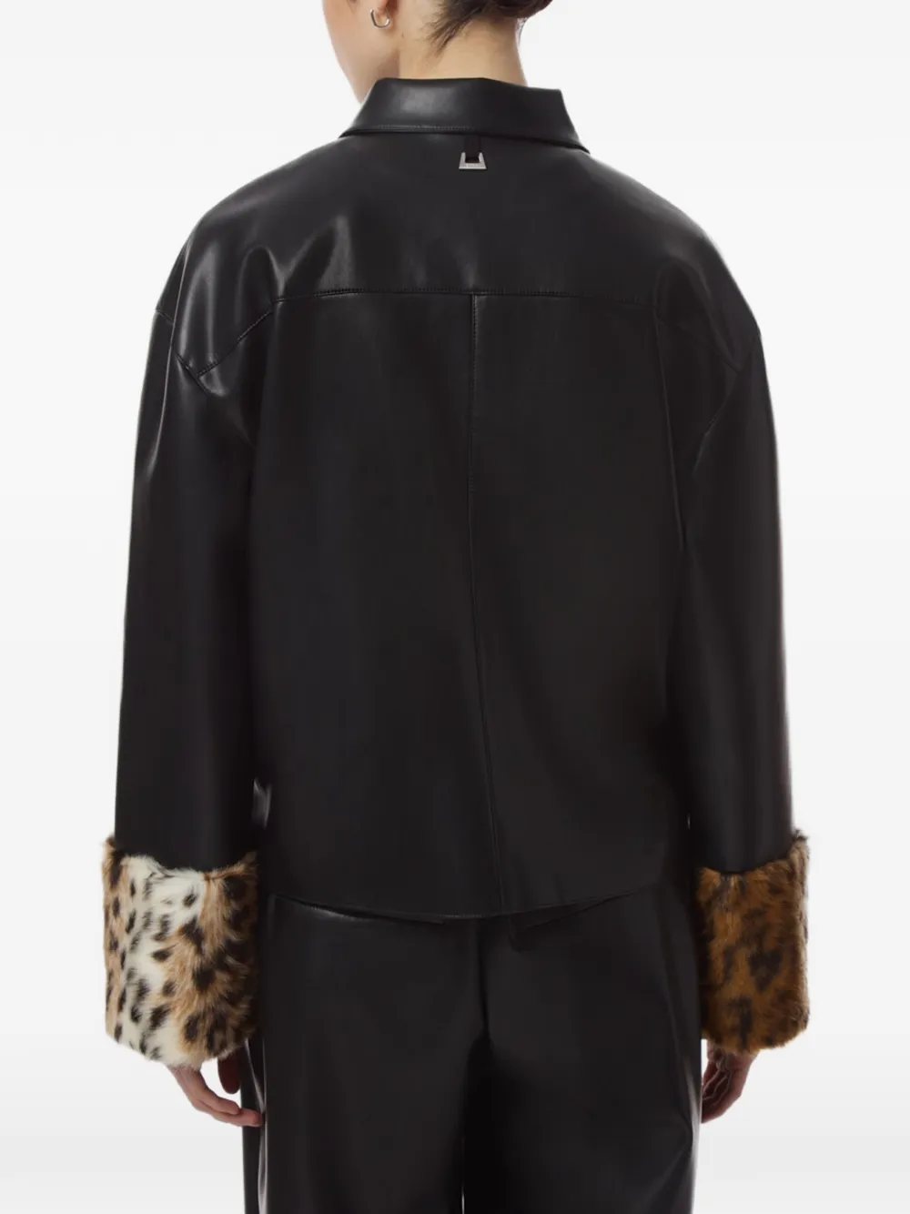 Apparis Bobbie shirtjack met luipaardmanchetten Zwart