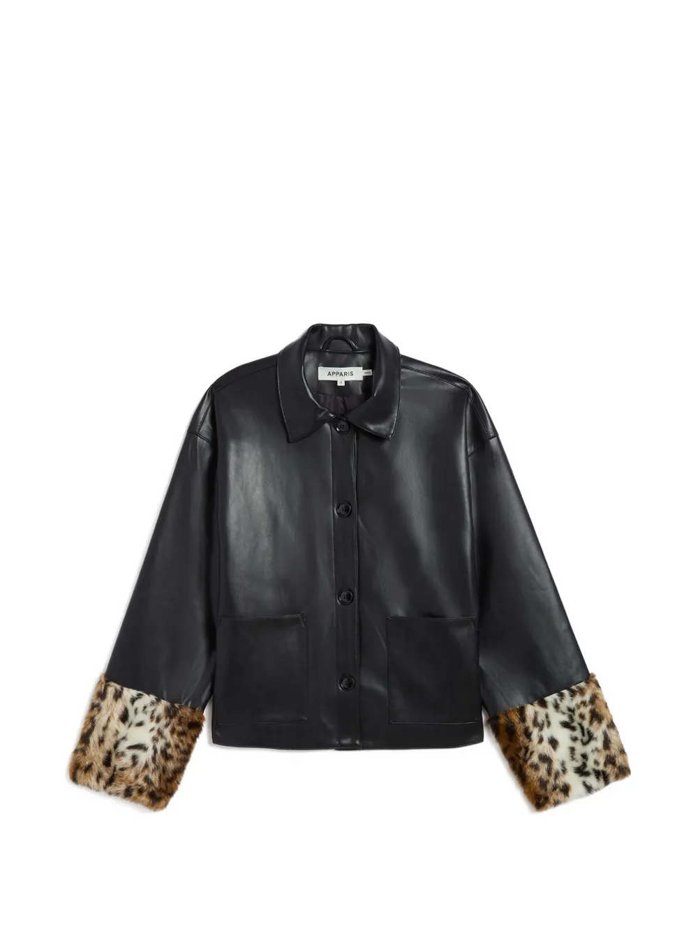 Apparis Bobbie leopard-cuff overshirt