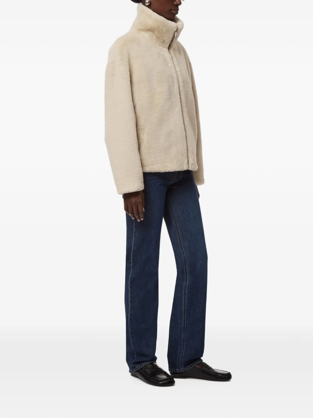 Apparis Brooks jas van imitatiebont Beige