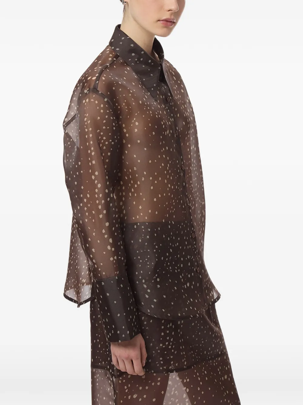 Apparis Tyra organza blouse Bruin