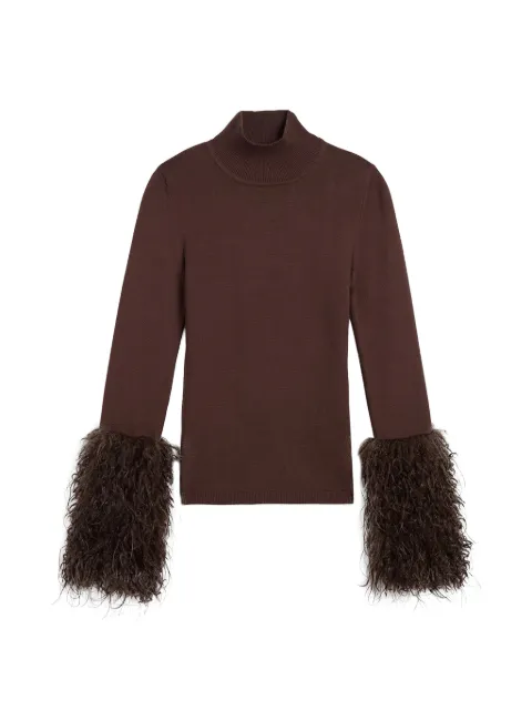 Apparis Aspen faux-fur cuff turtle-neck top