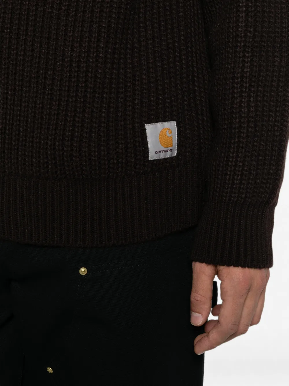 Carhartt WIP Firth ribgebreide trui met raglan mouwen Bruin