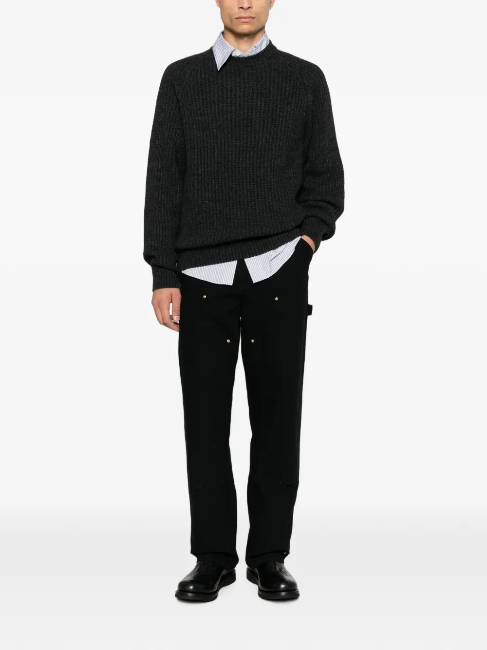 Carhartt WIP Firth ribgebreide trui met raglan mouwen Grijs