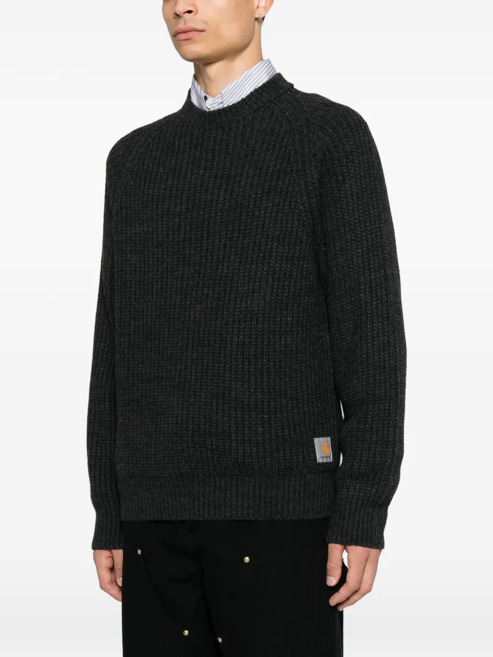 Carhartt WIP Firth ribgebreide trui met raglan mouwen Grijs