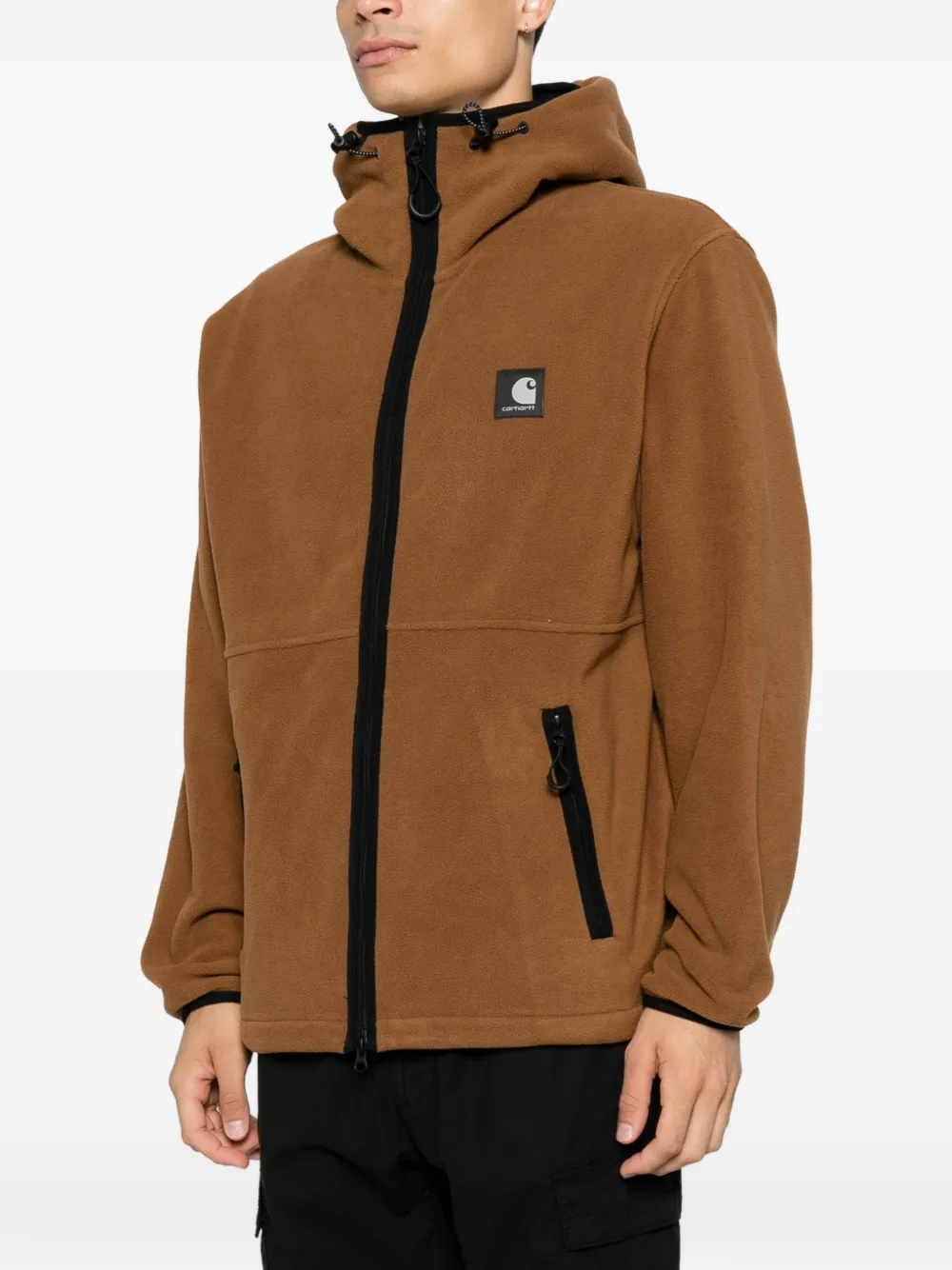 Carhartt WIP Jack met capuchon en logopatch Bruin