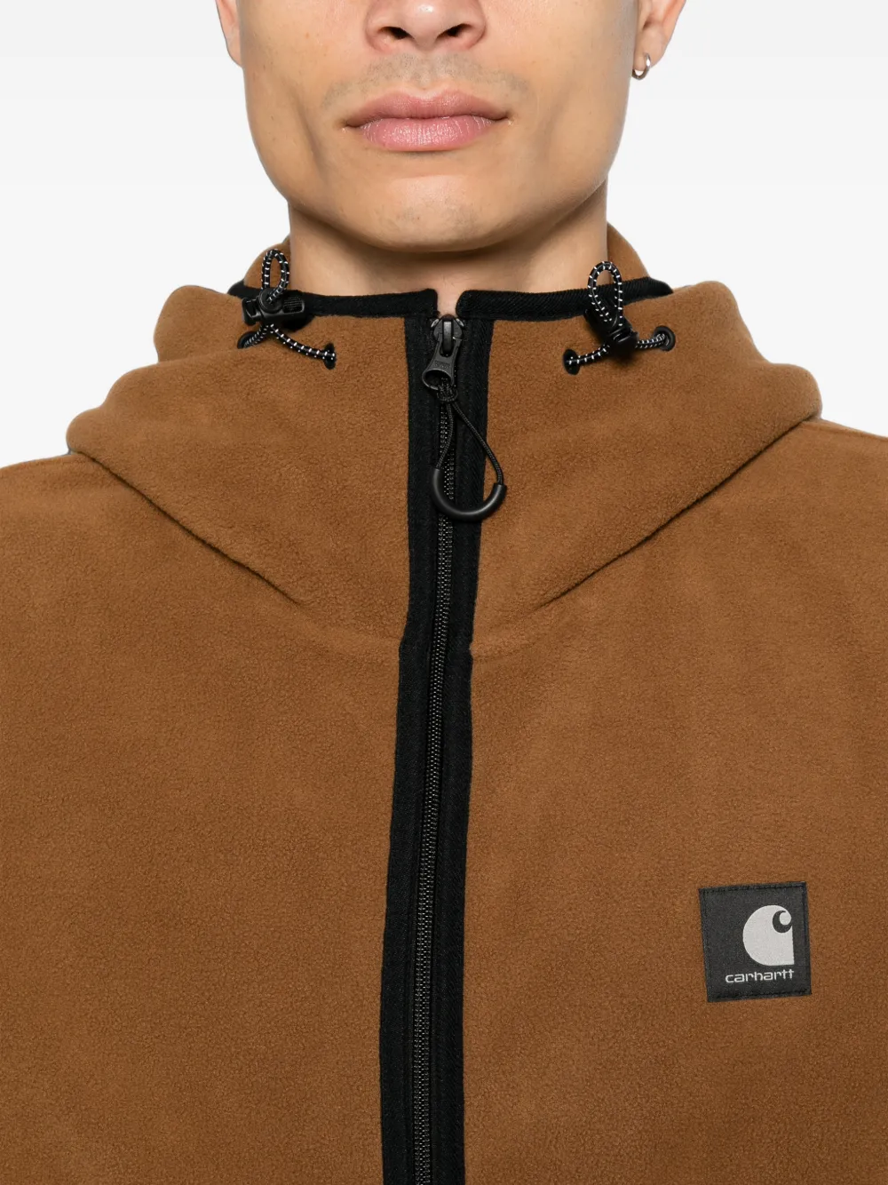 Carhartt WIP Jack met capuchon en logopatch Bruin
