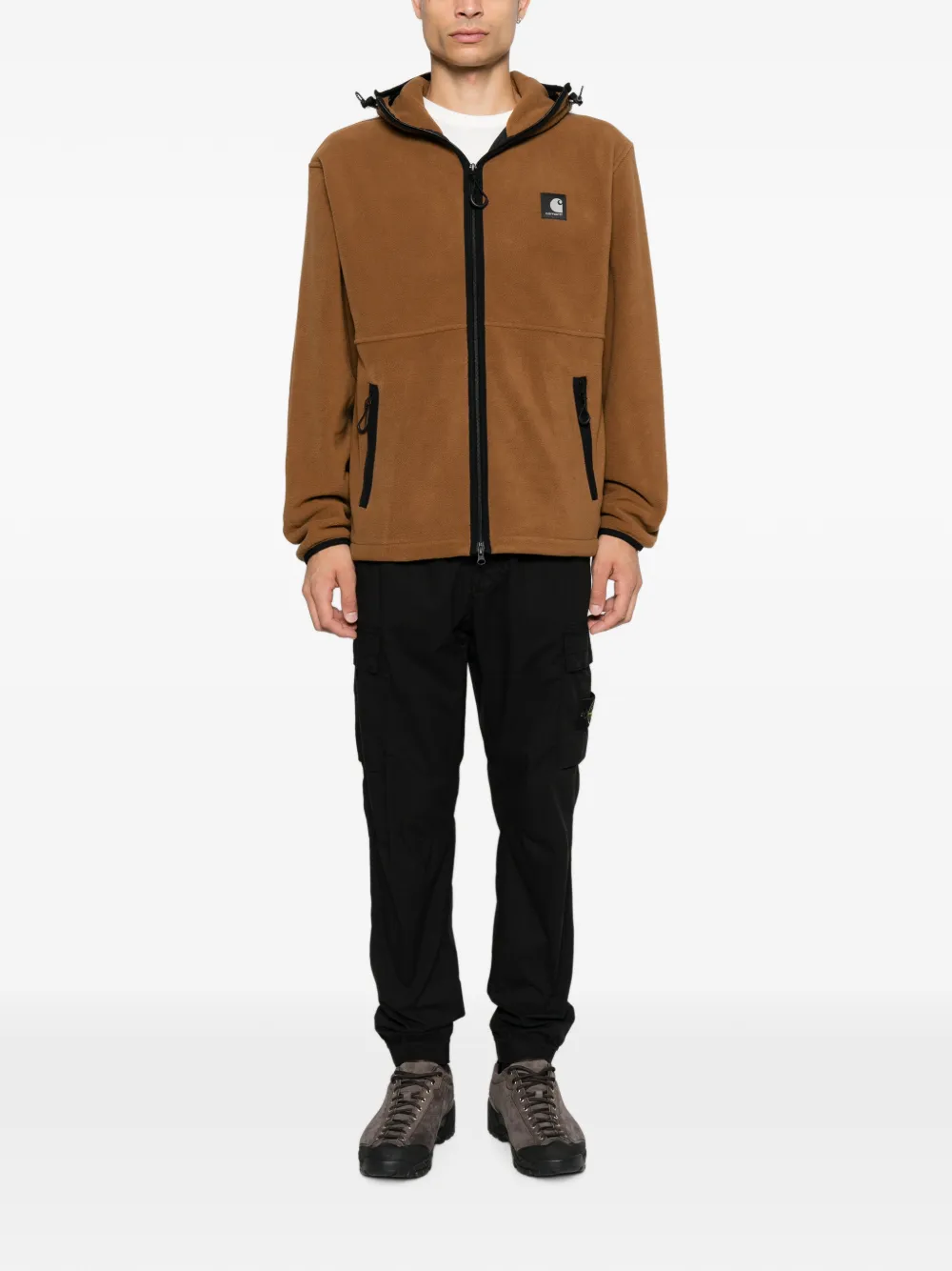 Carhartt WIP Jack met capuchon en logopatch Bruin