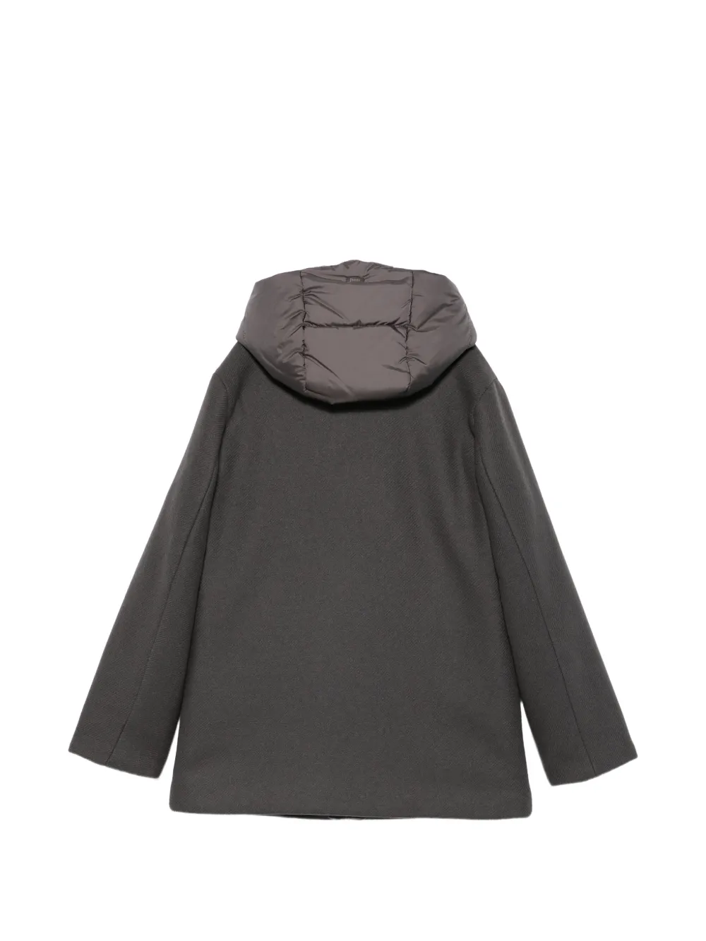 Herno Kids hooded button-up coat Grijs