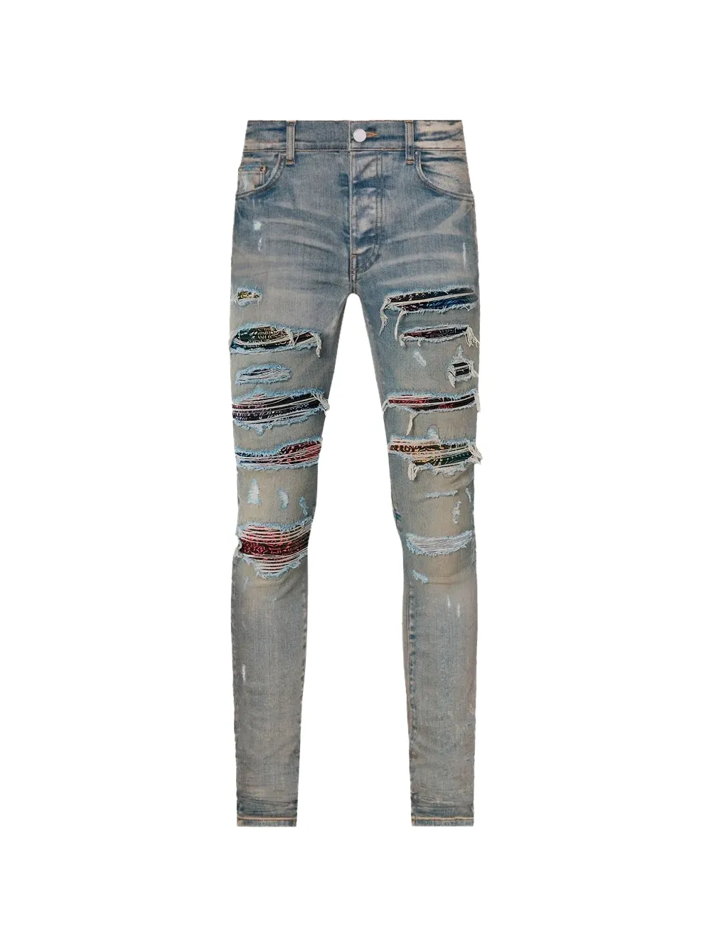 AMIRI Thrasher paisley-patch jeans - Blu
