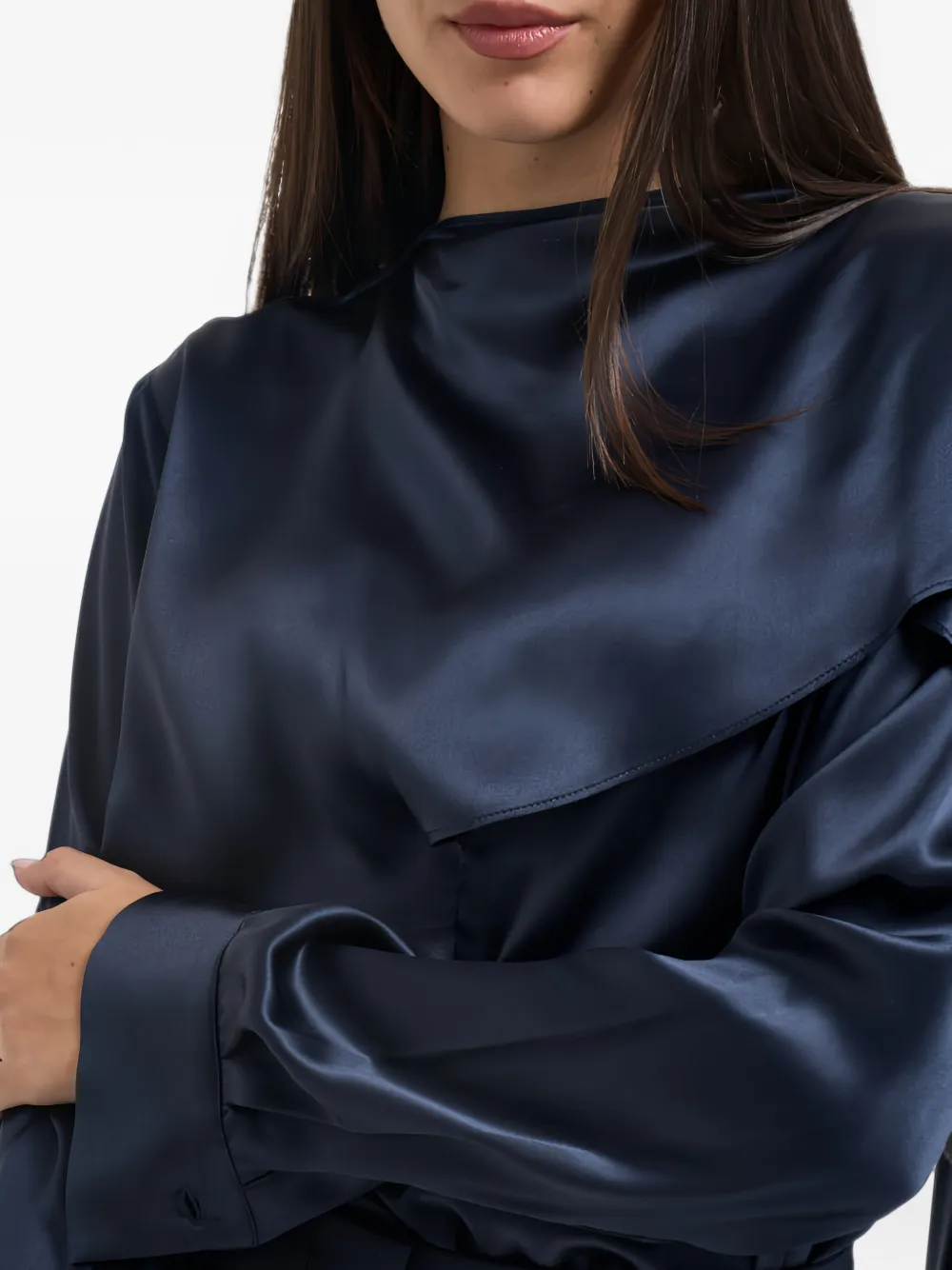 Semicouture ruffled-panel shirt Blauw