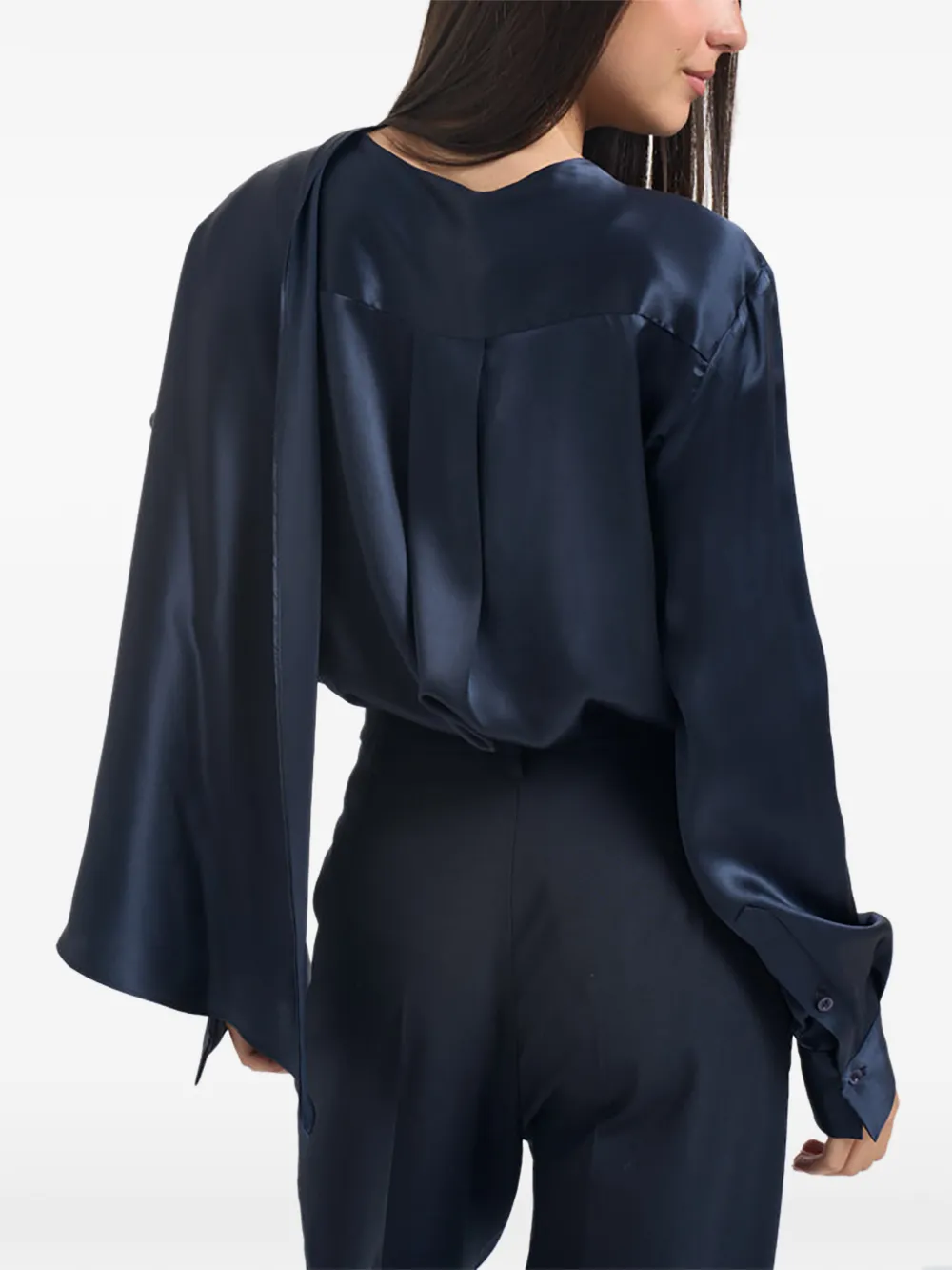 Semicouture ruffled-panel shirt Blauw