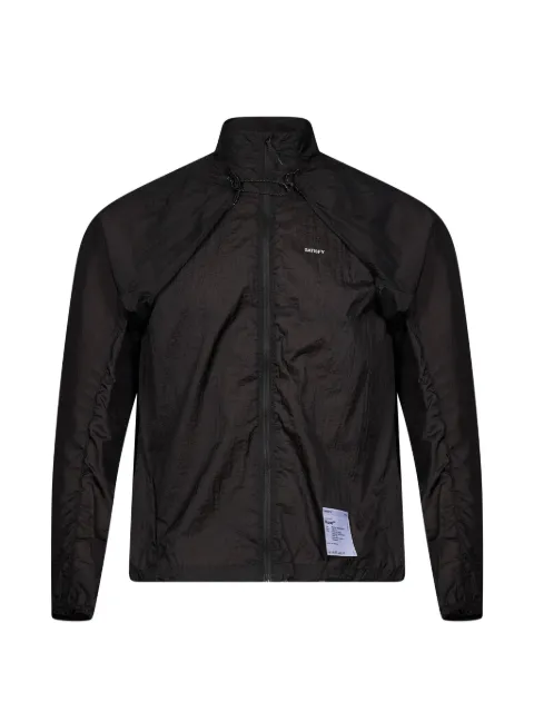 Satisfy logo-print zip-up jacket