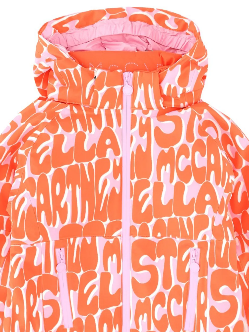 Stella McCartney Kids logo-print hooded jacket Roze