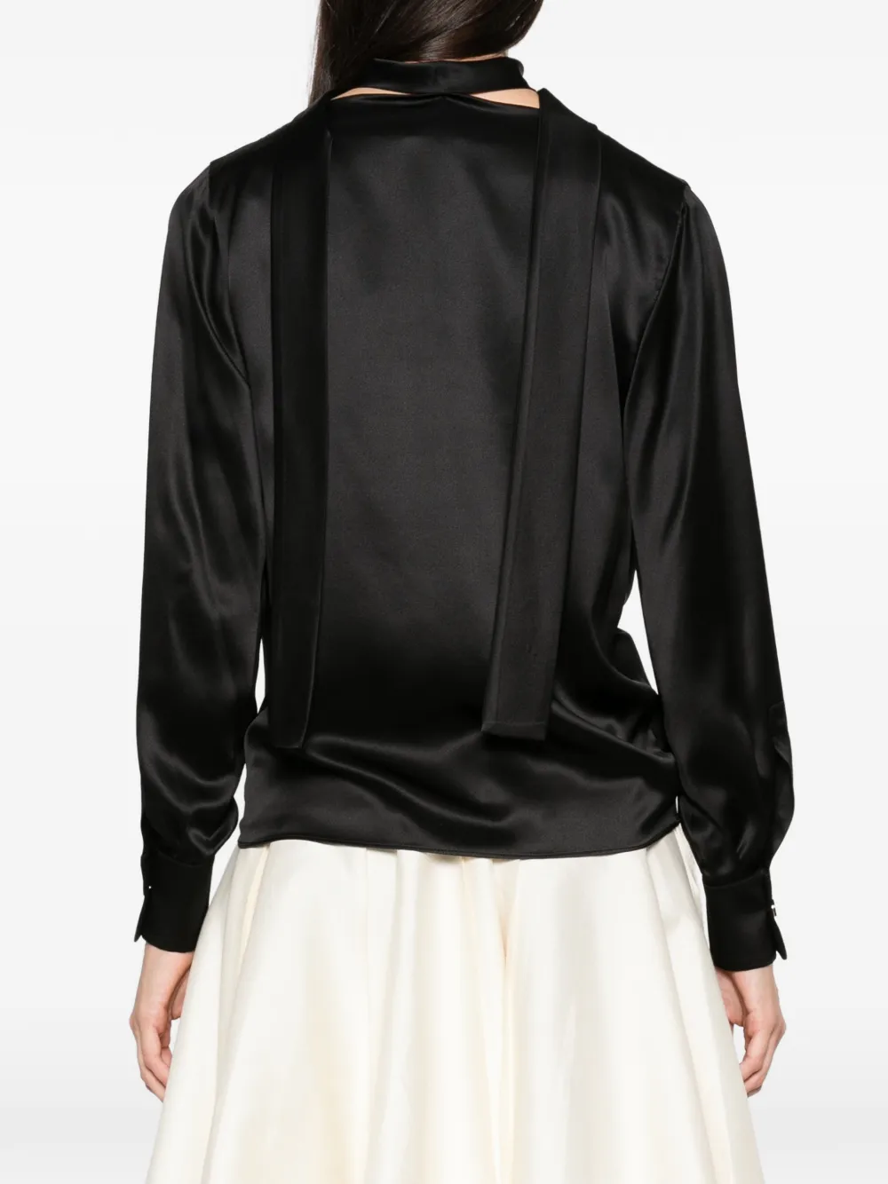 Max Mara cowl-neck silk blouse Zwart
