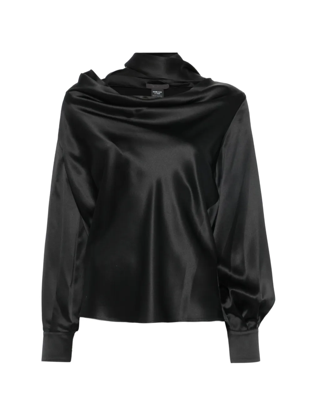 Max Mara cowl-neck silk blouse Zwart